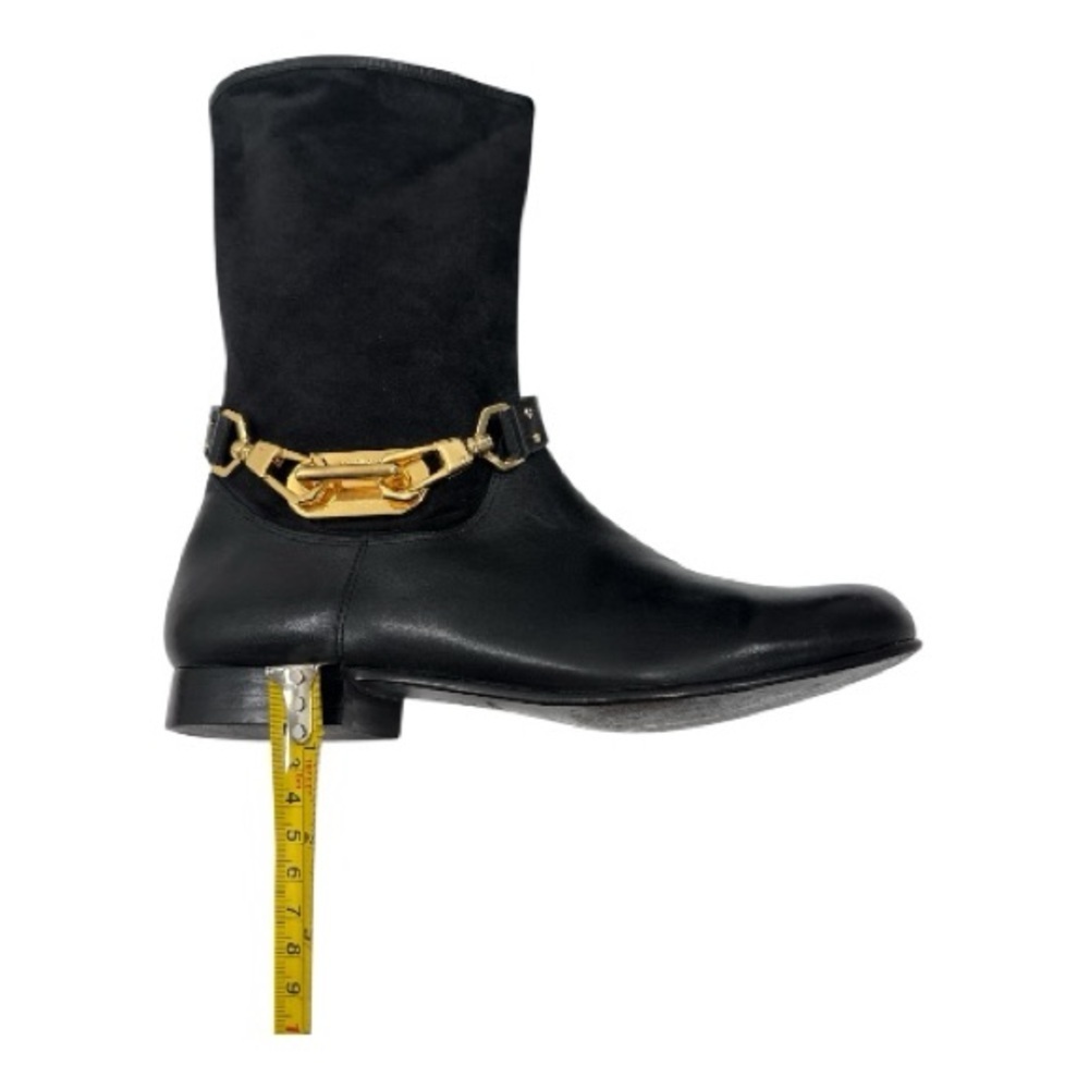 Rachel Zoe Black Leather Boots with Gold Accent size 7 - Picture 15 of 16